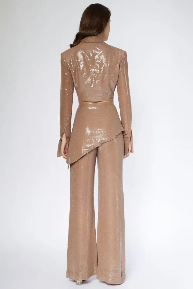 ALLY BEIGE THREE PIECE SUIT SET