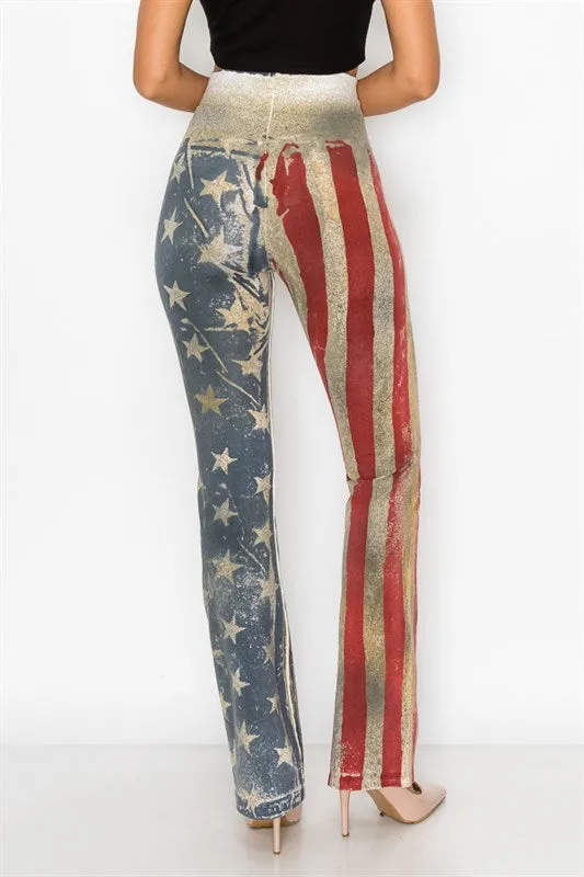 AMERICANA STARS AND STRIPES YOGA PANTS