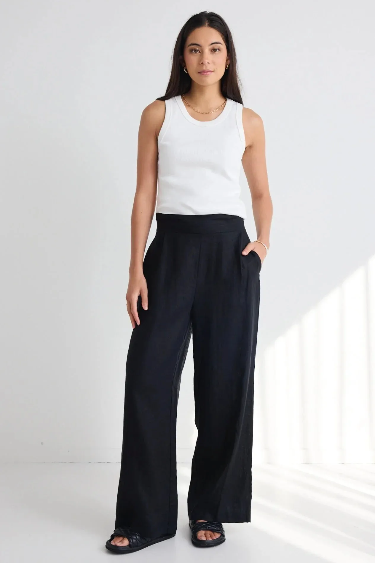 Among the Brave Guardian Black Linen Pant