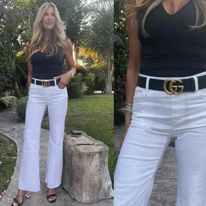 Bevy Flog - Amanda Pant in White Denim