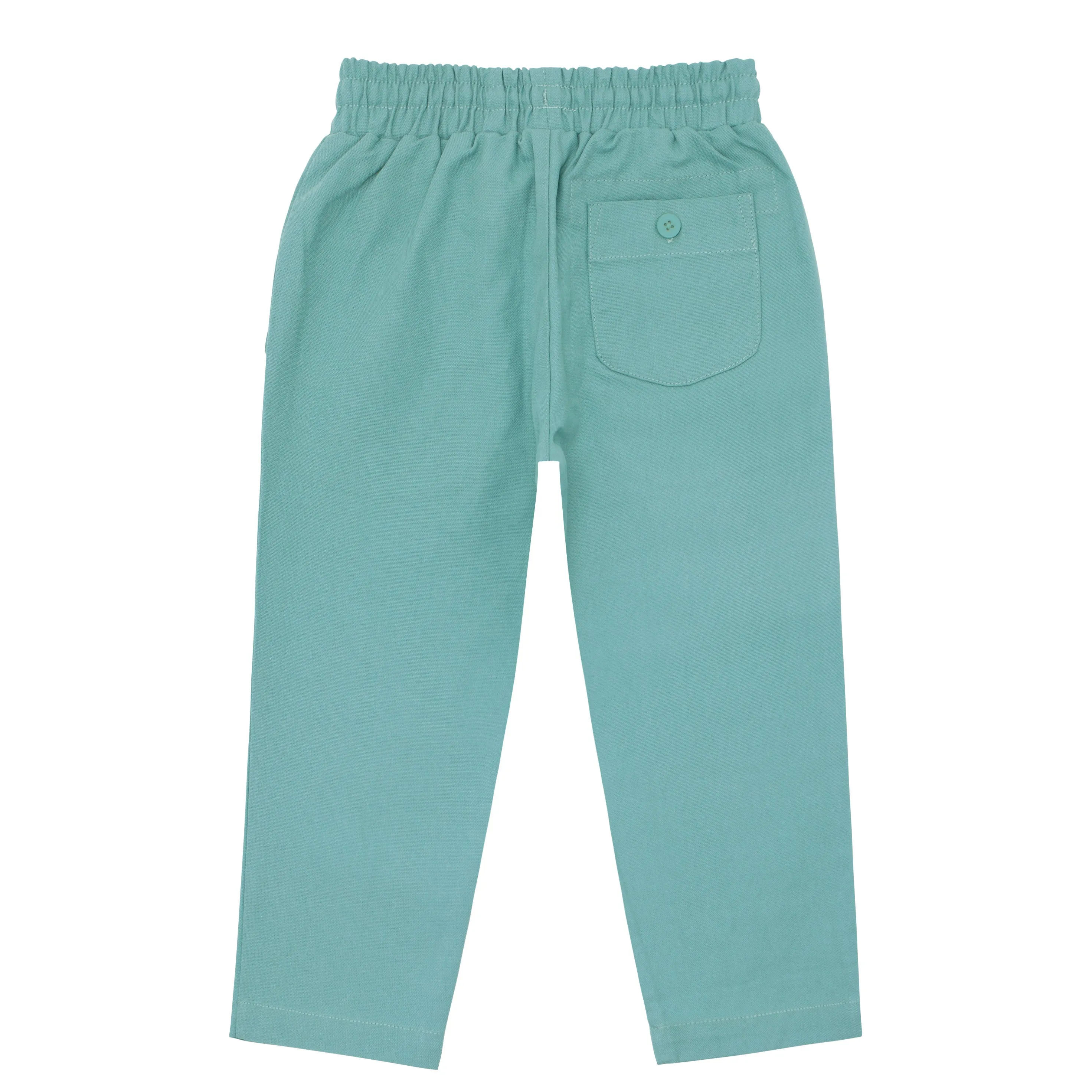 Boys Sea Blue Canvas Pant