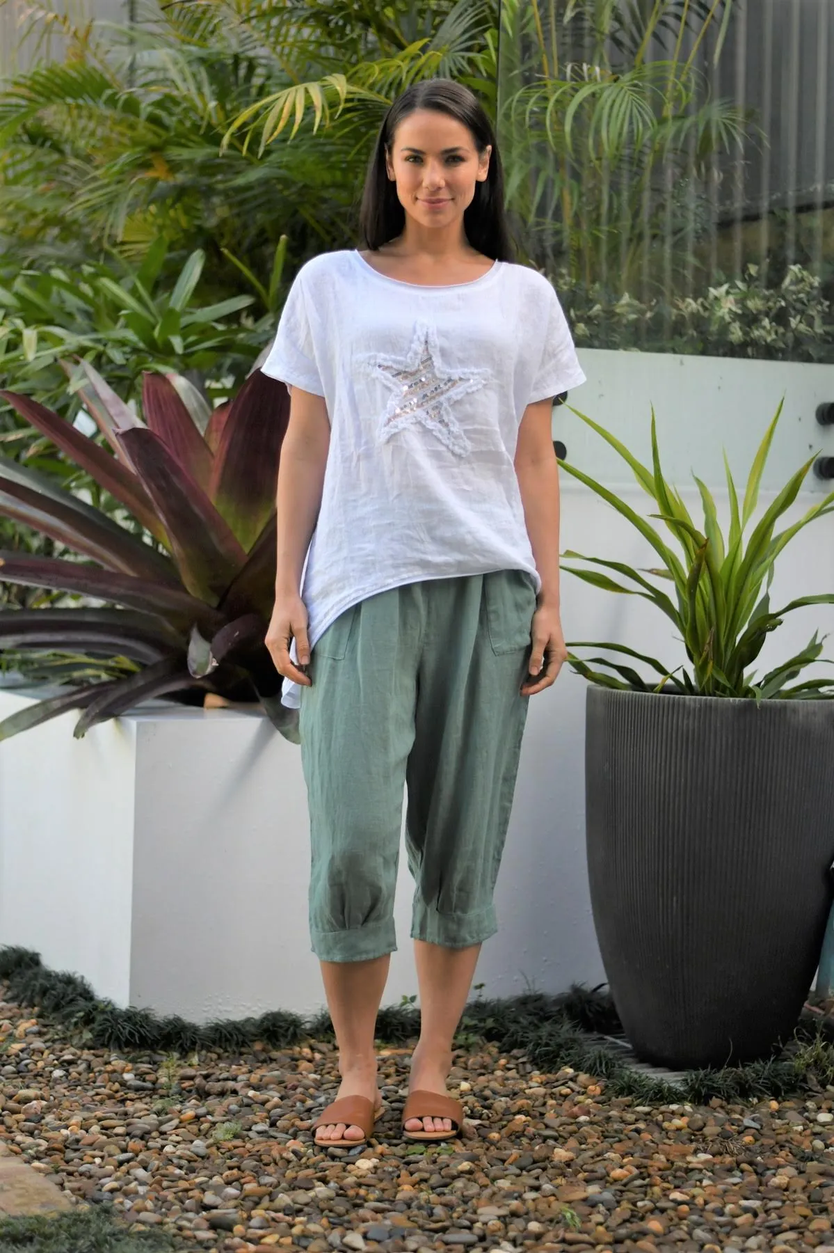 Cali 3/4 Linen Pants