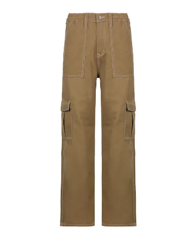 Cargo Solid Baggy Pants