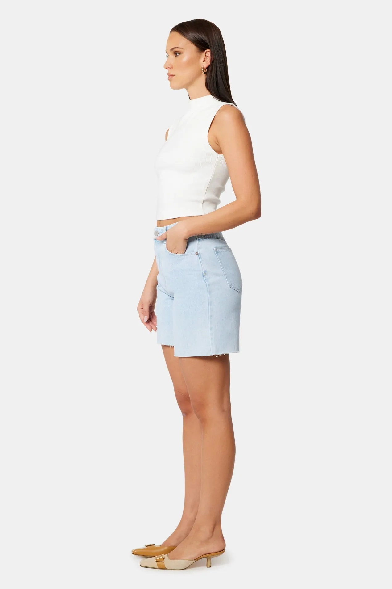 Carrie Kate Light Blue Denim Short