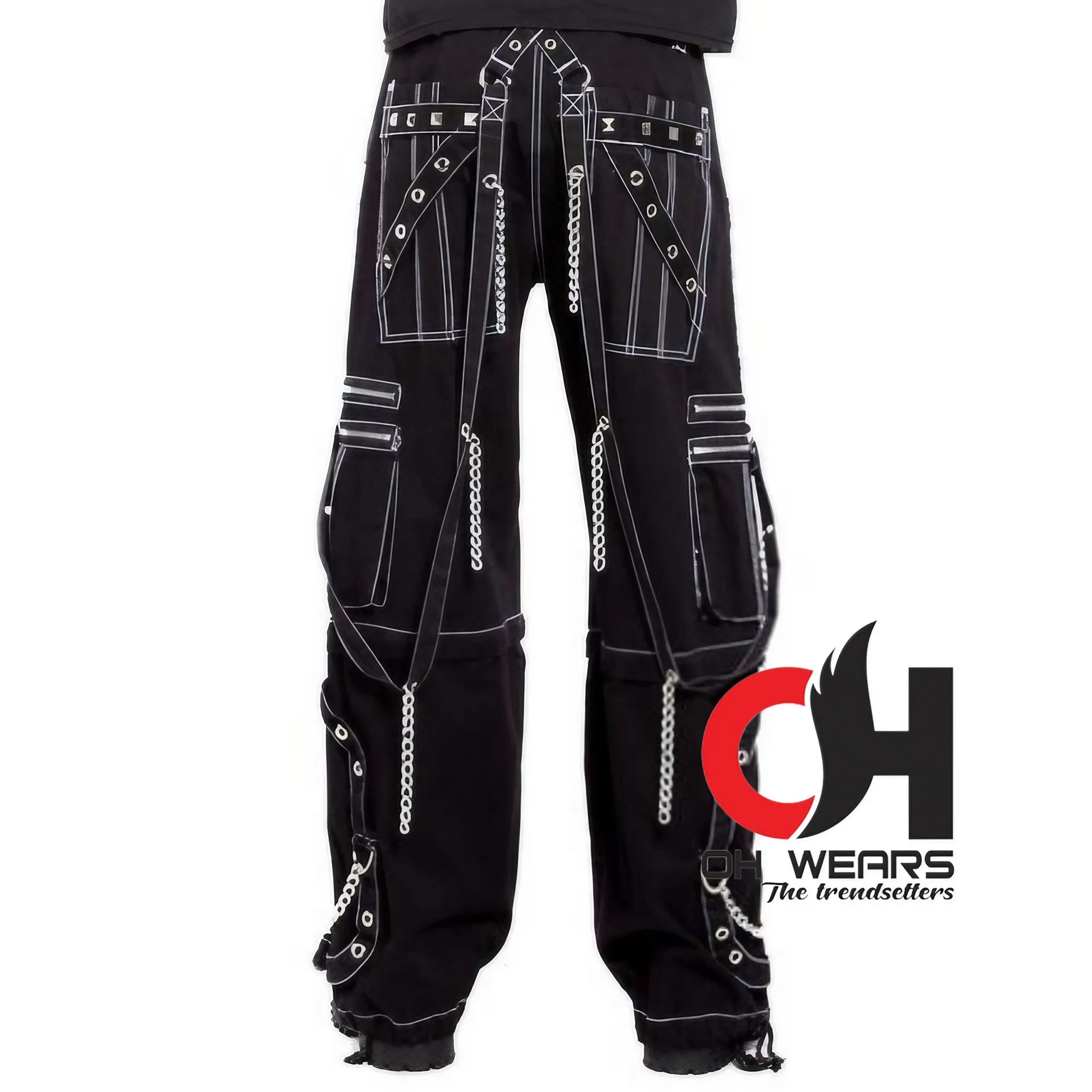 Cyber Chain Gothic Black Electro Rave Pant