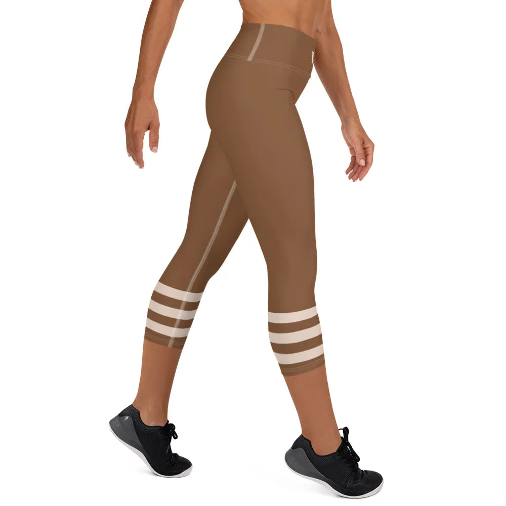 Descendants of the Island Leather and Pale Orange Capri Leggings