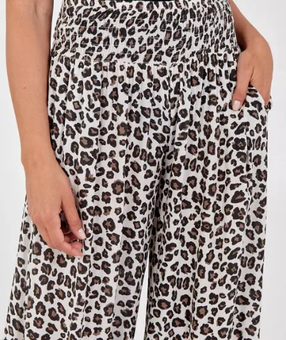 Flora Leopard Wide Leg Trousers