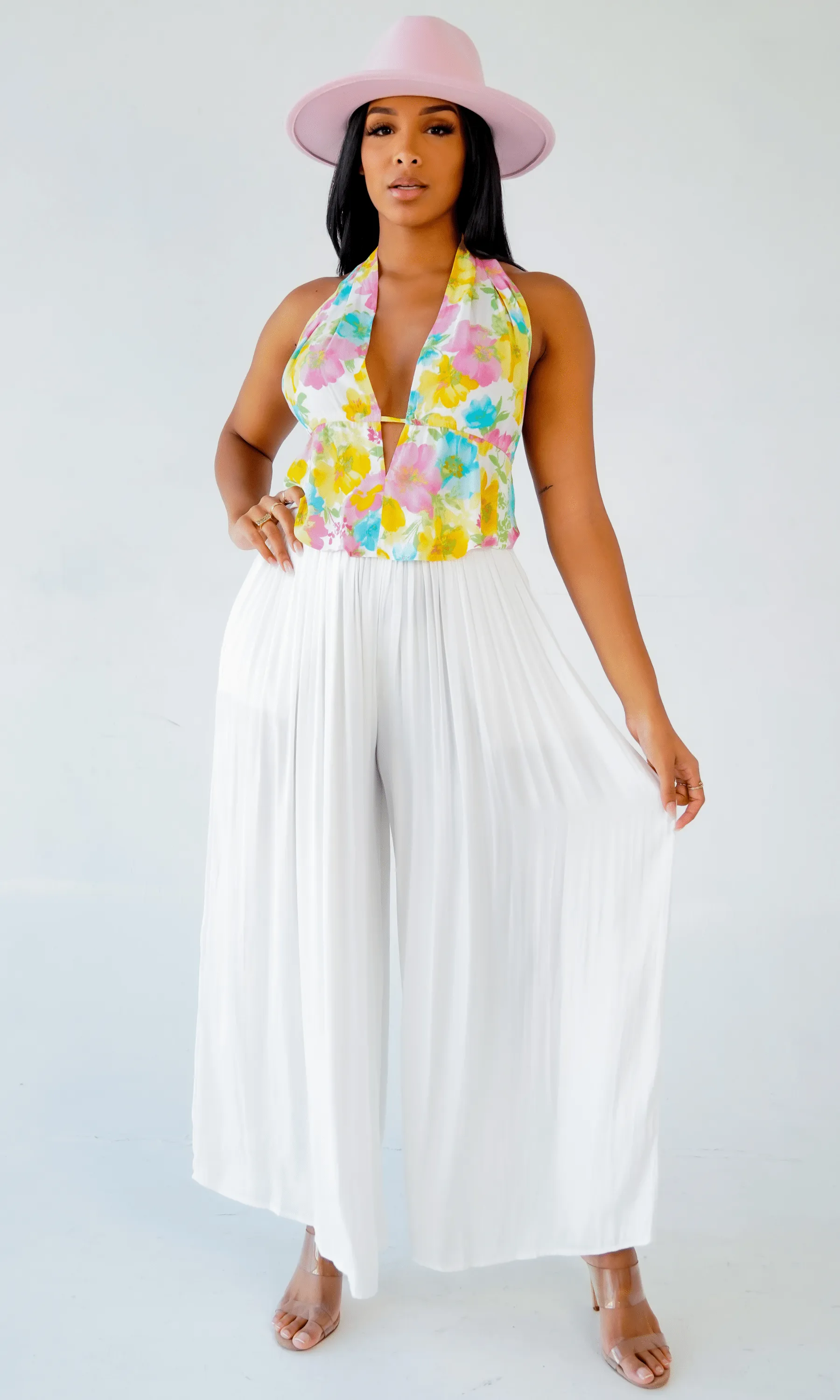 Flowy I High Waisted Pants - White