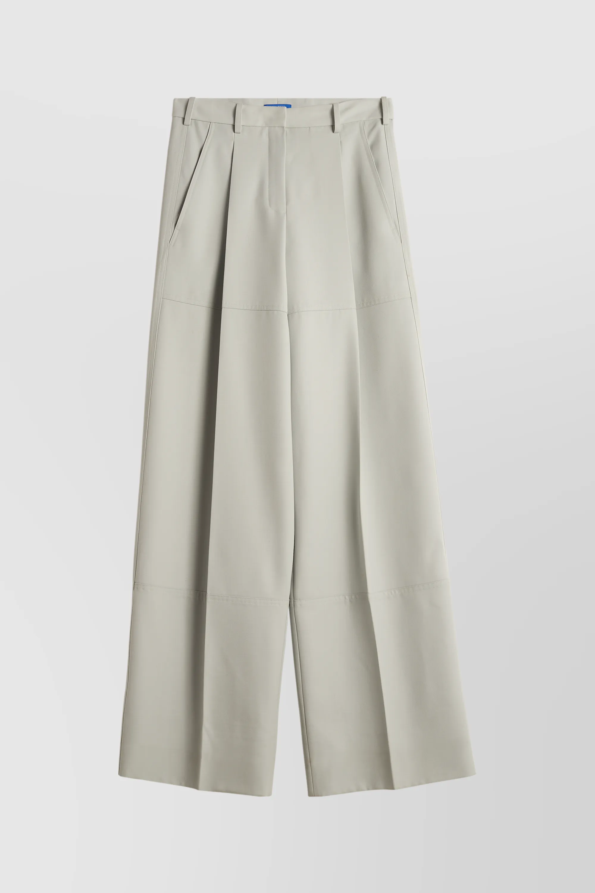 Grey wide leg wool pants