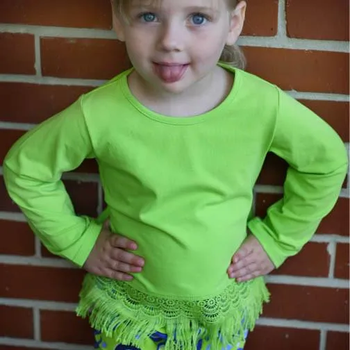 Hayley Long Sleeve Top Lime