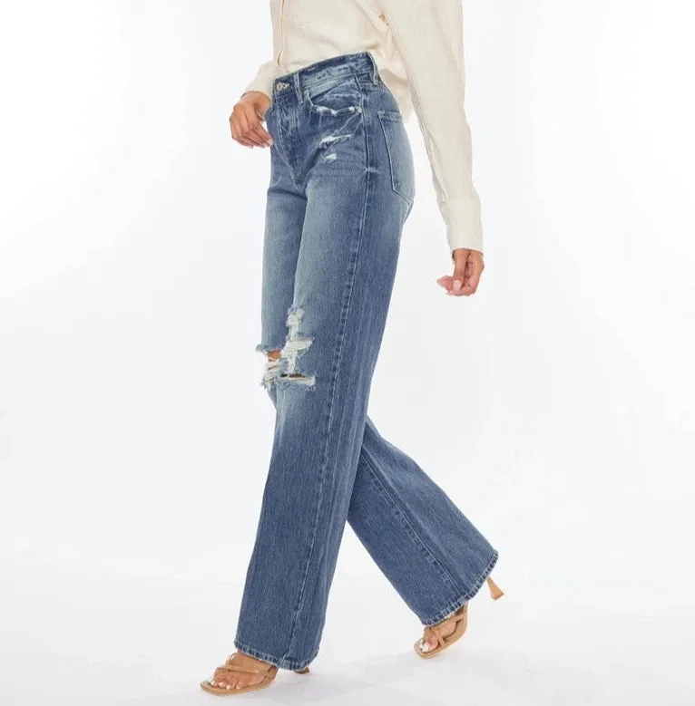 High Rise 90's Wide Leg Flare Jeans