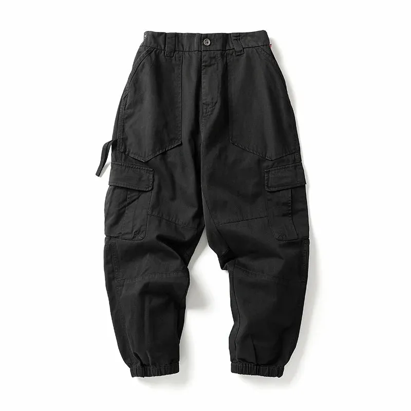 Japanese Streetwear Casual Cargo Pants - Khaki Jogging Pants - High Quality Joggers