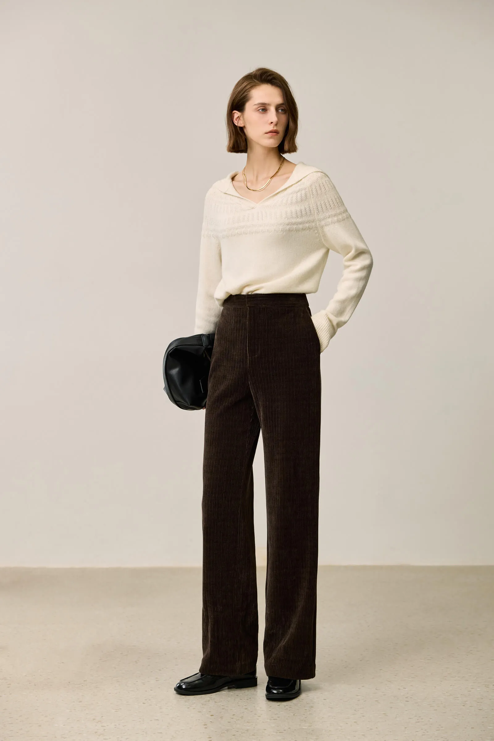 LILY Relaxed Corduroy Wide-Leg Pants