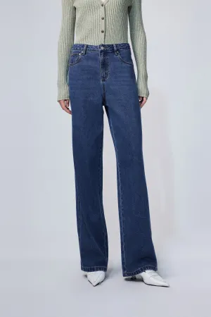 LILY Straight-Leg Dragging Denim Pants