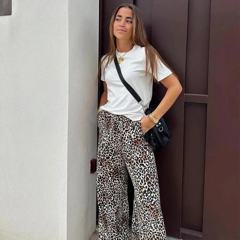 Lima - Wide leg comfortable leopard pants