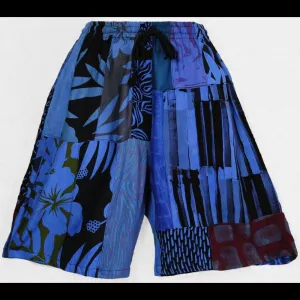 Patchwork Shorts (Blue)