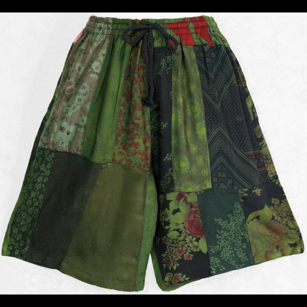 Patchwork Shorts (Green)