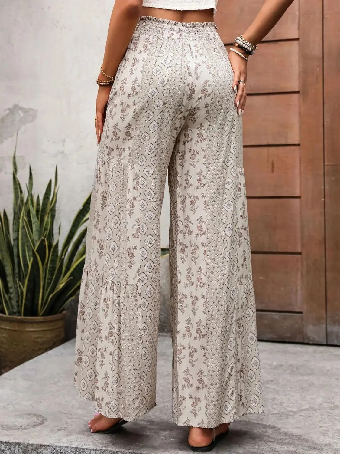 Perfee Printed Wide Leg Pants  Bold Comfortable Relaxed-Fit Statement Style