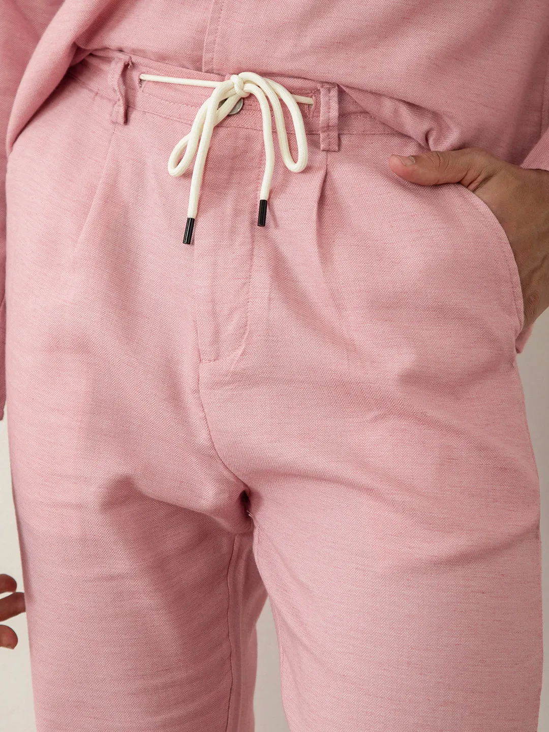 Pink Cotton Lightweight Pants