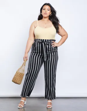 Plus Size Lacy Paper Bag Pants