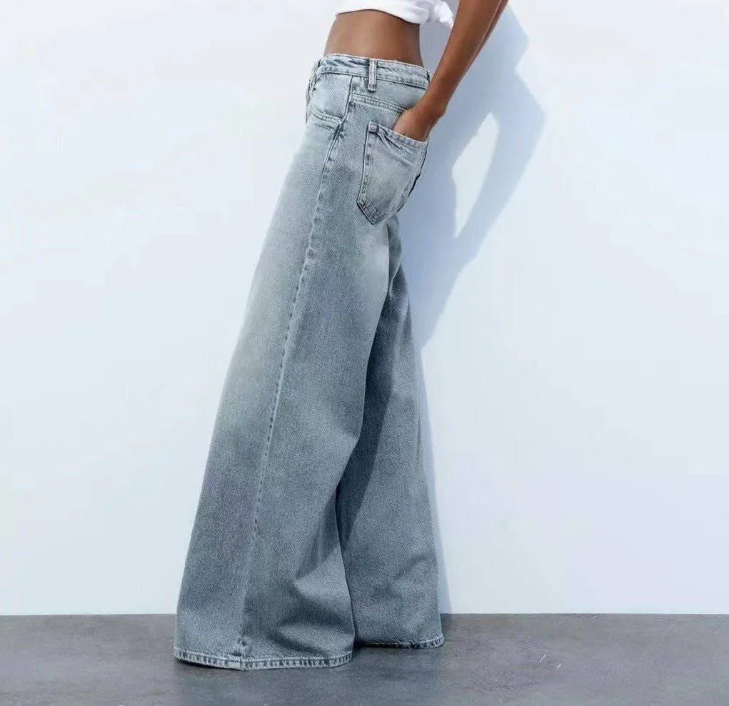 Rose Low Rise Wide Leg Jeans