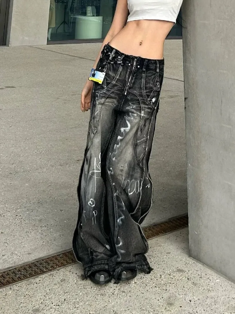 Shadow Graffiti Fade Oversized Pants