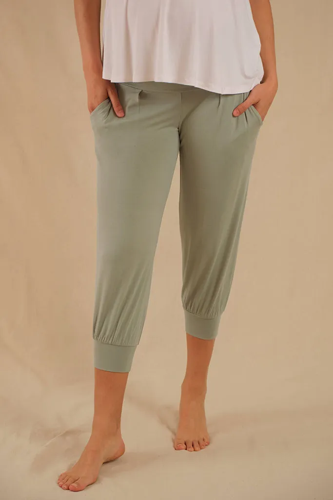 Summer Slouch Maternity Pant - Sage