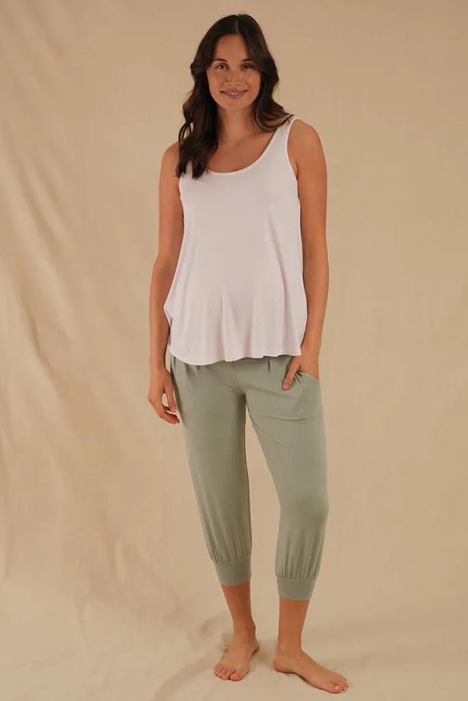 Summer Slouch Maternity Pant - Sage