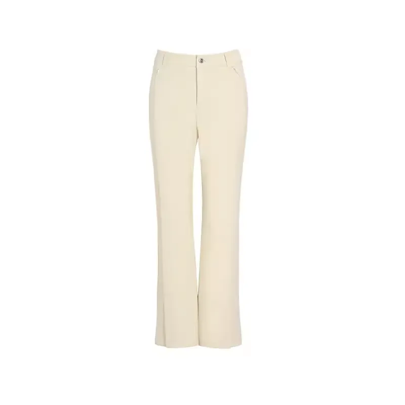 SVG Beige High-Waisted Cropped Pants