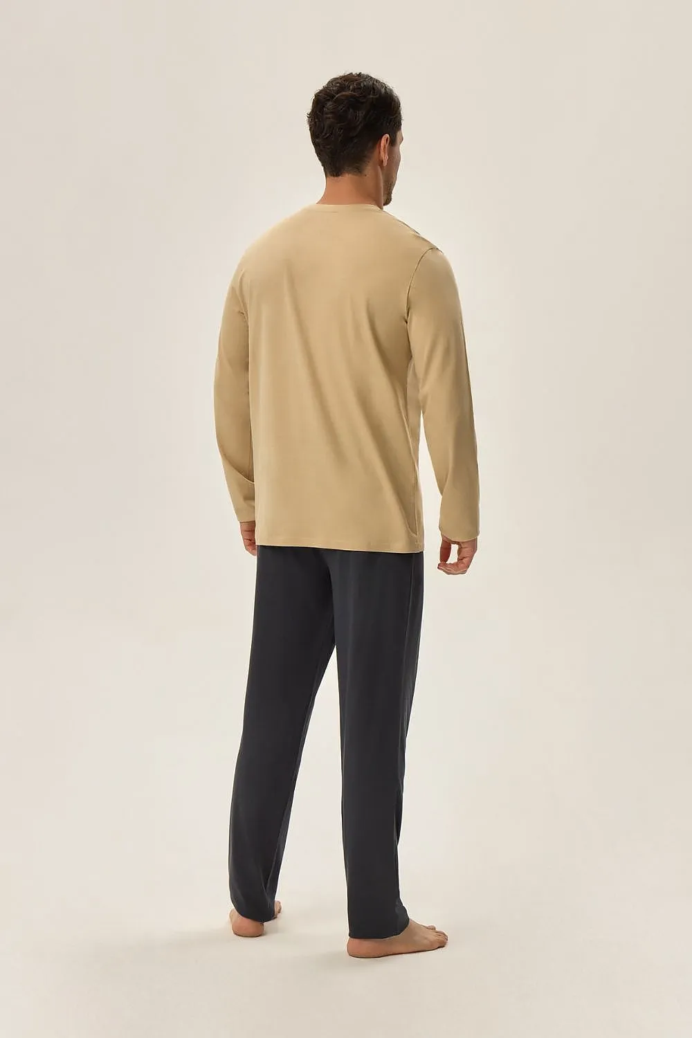 TEEK - Beige Contrast Top Pants Pajamas