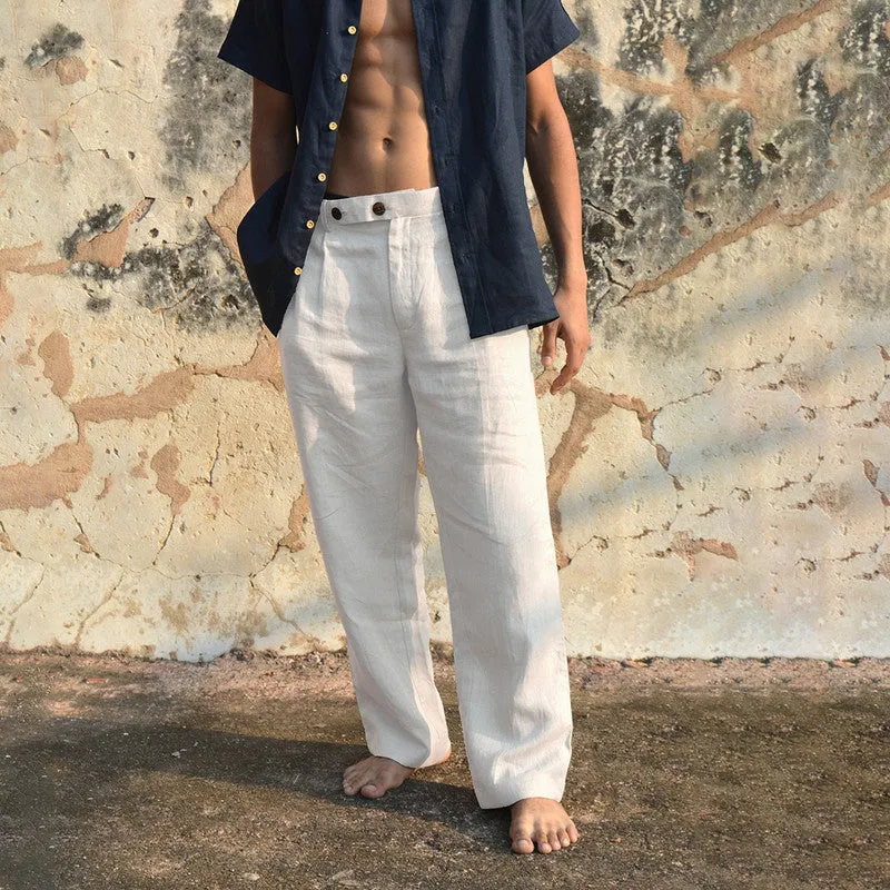 White Linen Pants for Men | Relax Fit