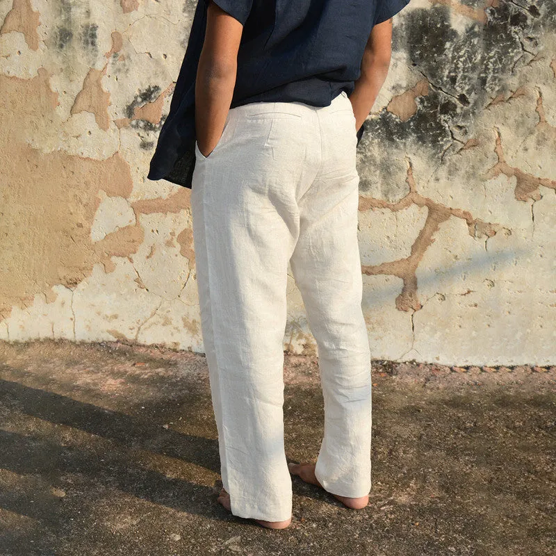 White Linen Pants for Men | Relax Fit