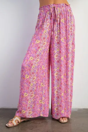 Women's Floral print gauze palazzo pants